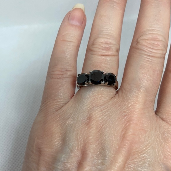 Simulated diamond & black diamond rings J-38 - Picture 3 of 11